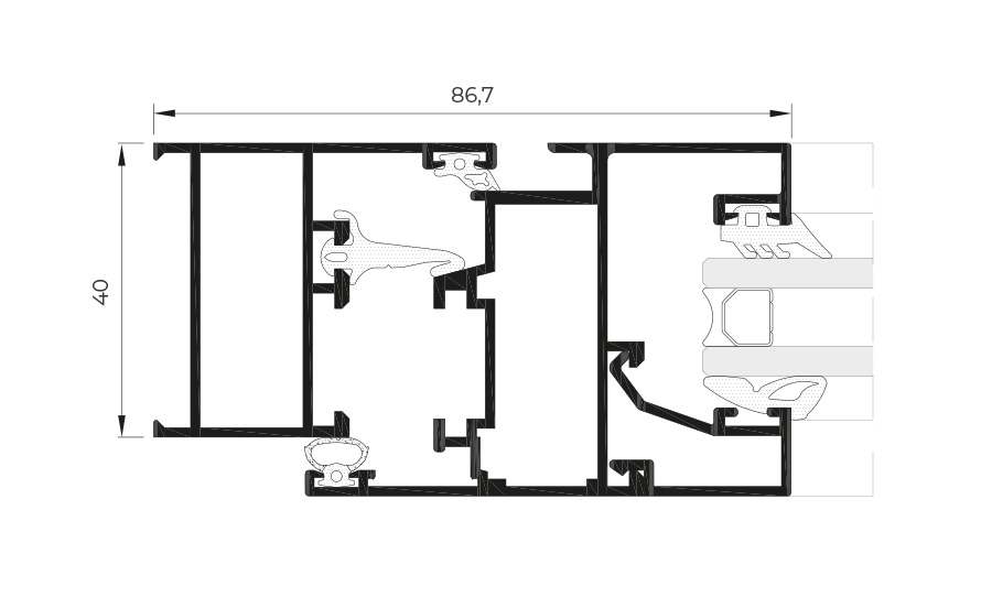 COR 2300 em edifício residencial - janelas de alumínio e PVC Cortizo